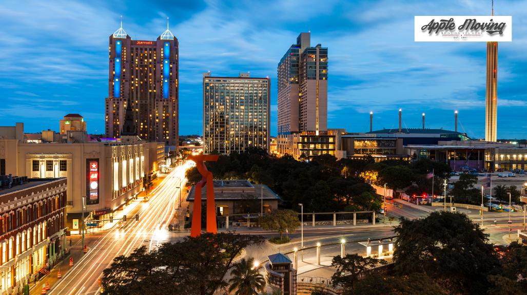 skyline of San Antonio in night time