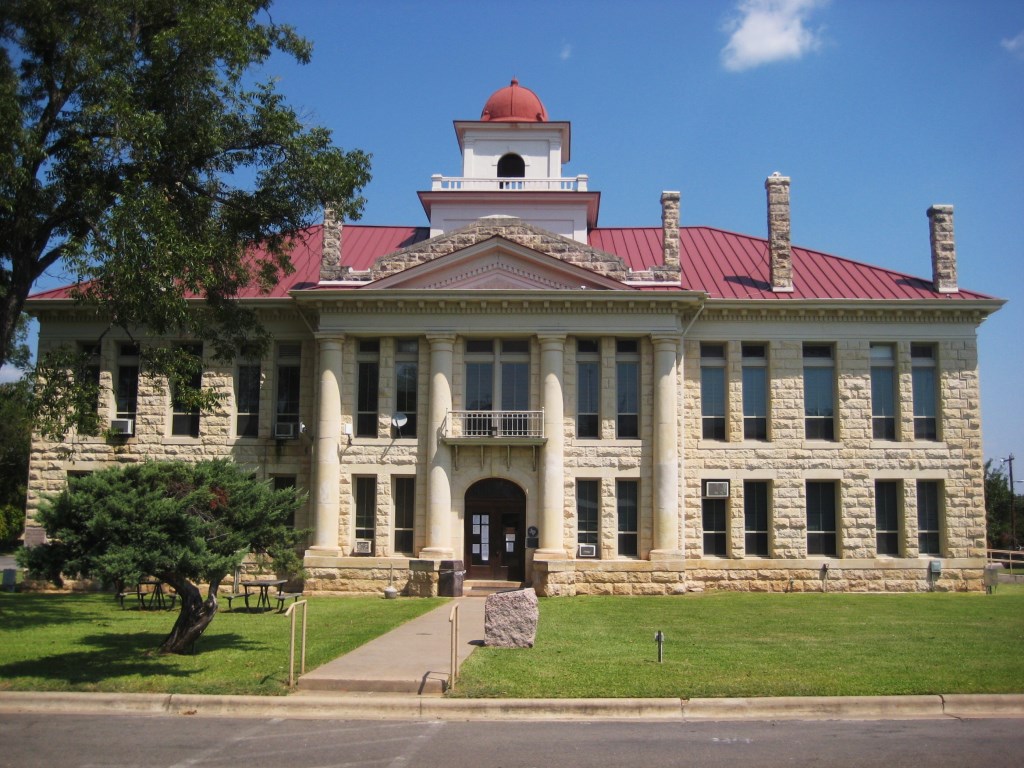 Great place for an afternoon trip. Pick pecans under the large trees at the Johnson City Courthouse. Photo Courtesy of Travis K. Witt